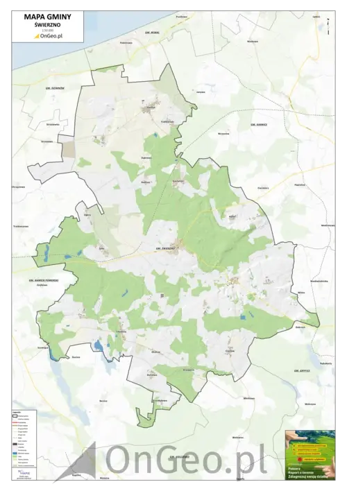 Mapa gminy Świerzno